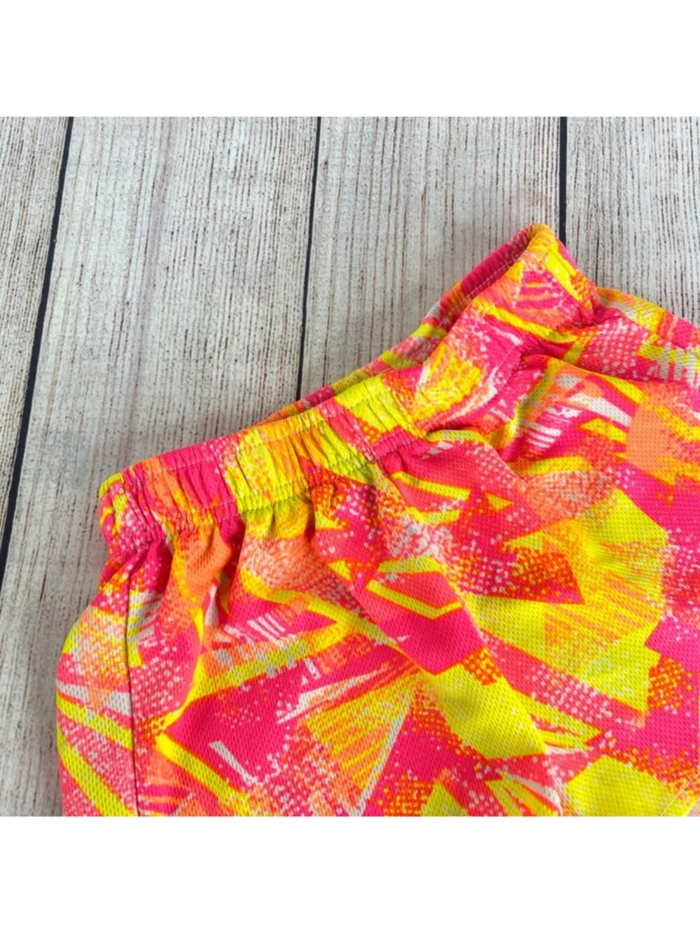 Girls RBX Performance Shorts Bright Neon Pattern Size Small 7/8